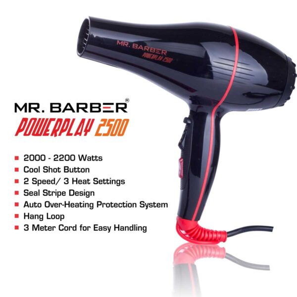 Mr. Barber Power Play Hair Dryer-MB-PP2500 (1 Unit)