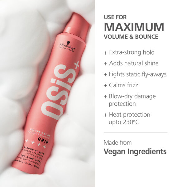 Schwarzkopf Professional OSiS+ Grip Extra Strong Hair Styling Mousse | 200 ml