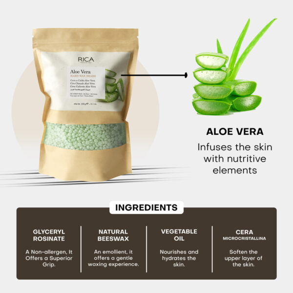 Rica Aloe Vera Brazilian Hard Wax Beads-150gm